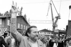 Smoking! Lech Walesa leaves Gdansk's Shipyard to meet with Pope John Paul II.